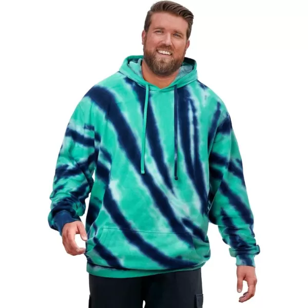 imageKingSize Mens Big ampamp Tall Fleece Pullover HoodieTidal Green Marble