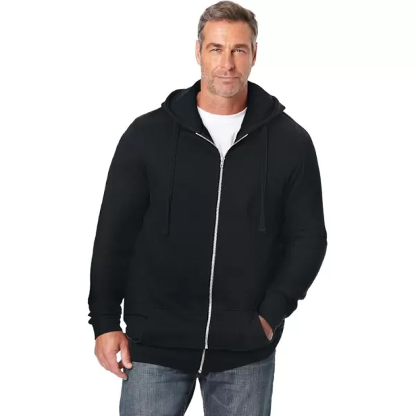 imageKingSize Mens Big ampamp Tall Fleece Zipfront Hoodie JacketBlack