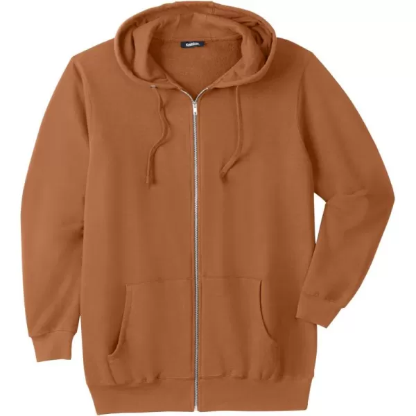 imageKingSize Mens Big ampamp Tall Fleece Zipfront Hoodie JacketBurnt Orange