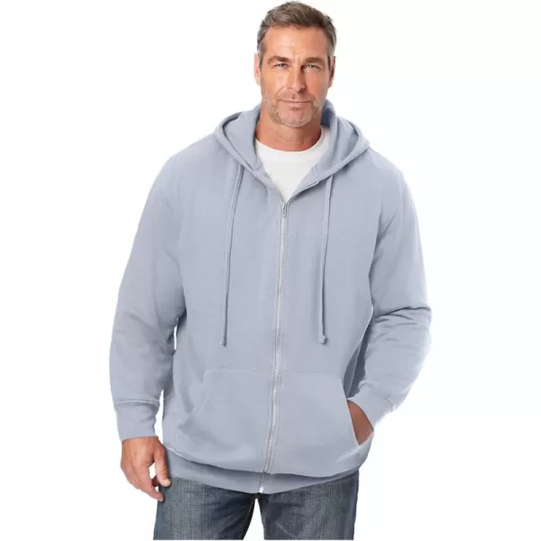 imageKingSize Mens Big ampamp Tall Fleece Zipfront Hoodie JacketDusty Blue