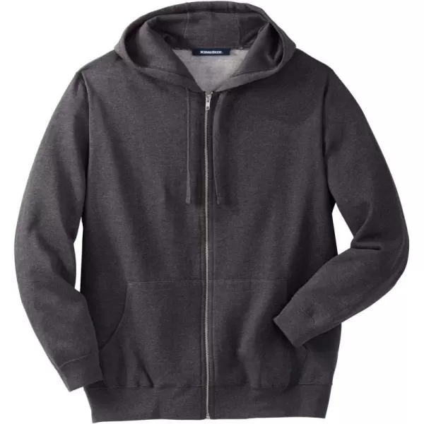 imageKingSize Mens Big ampamp Tall Fleece Zipfront Hoodie JacketHeather Charcoal