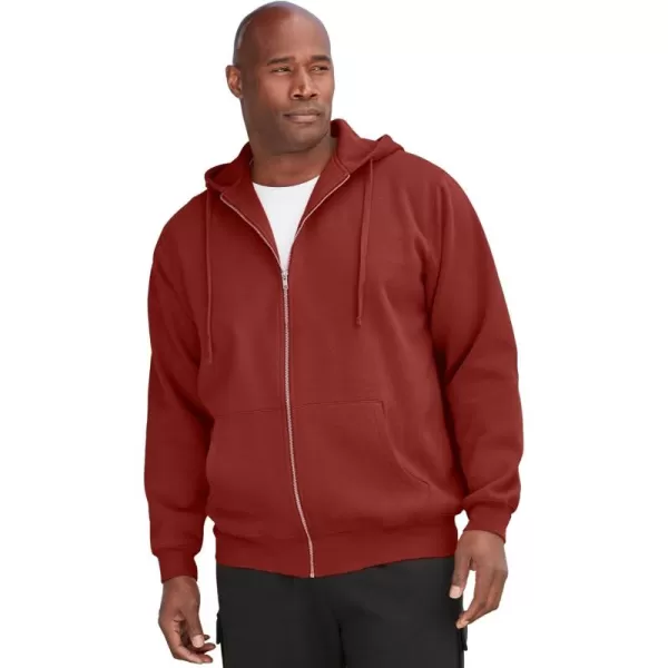 imageKingSize Mens Big ampamp Tall Fleece Zipfront Hoodie JacketMountain Red