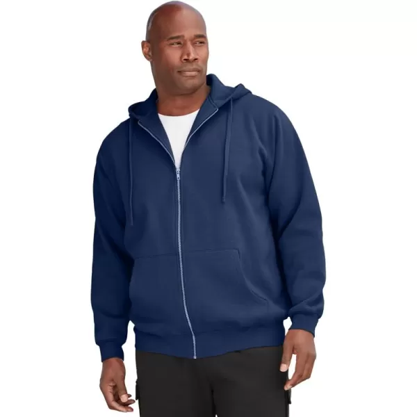 imageKingSize Mens Big ampamp Tall Fleece Zipfront Hoodie JacketNavy