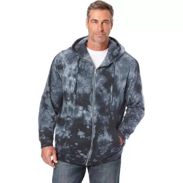 imageKingSize Mens Big ampamp Tall Fleece Zipfront Hoodie JacketNavy Marble