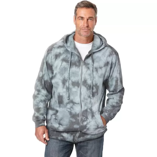 imageKingSize Mens Big ampamp Tall Fleece Zipfront Hoodie JacketSteel Marble