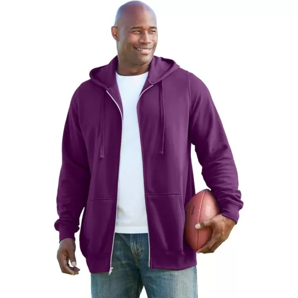 imageKingSize Mens Big ampamp Tall Fleece Zipfront Hoodie JacketVintage Purple