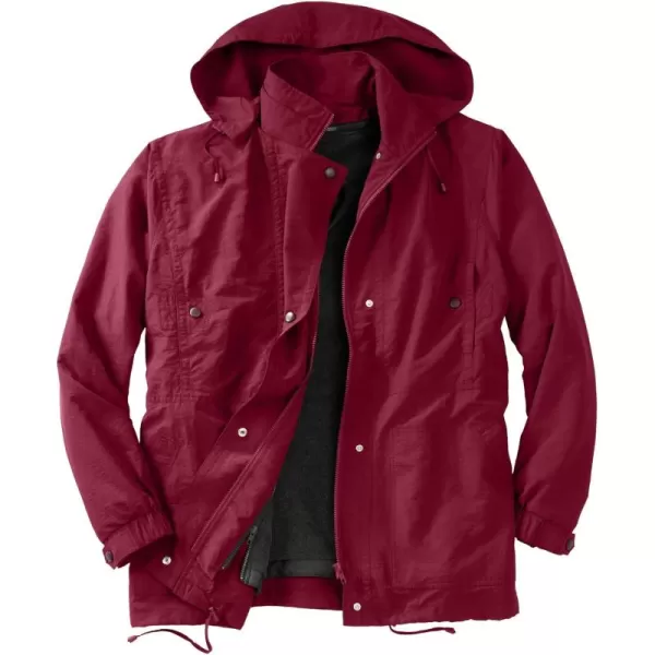 imageKingSize Mens Big ampamp Tall FleeceLined Taslon AnorakRich Burgundy