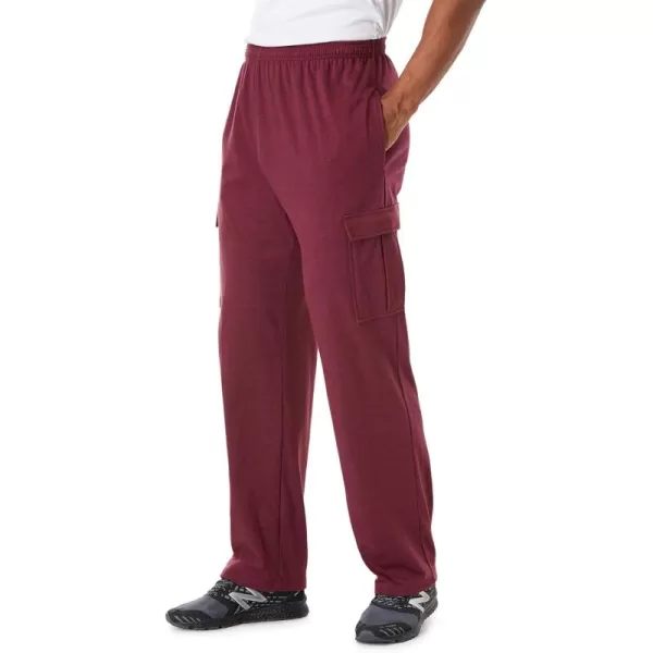 imageKingSize Mens Big ampamp Tall Lightweight Jersey Cargo SweatpantsHeather Deep Burgundy 2566