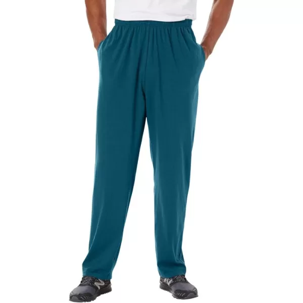 imageKingSize Mens Big ampamp Tall Lightweight Jersey Open Bottom SweatpantsHeather Teal 2186