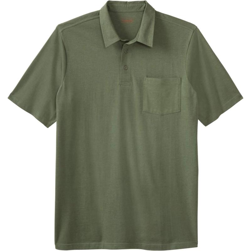 imageKingSize Mens Big ampamp Tall Heavyweight Jersey Polo ShirtHeather Moss