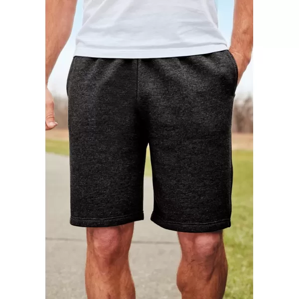 imageKingSize Mens Big ampamp Tall Comfort Fleece ShortsBlack White Heather 1448