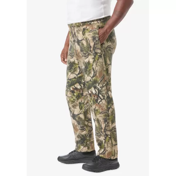 imageKingSize Mens Big ampamp Tall Fleece OpenBottom SweatpantsBrushstroke Camo