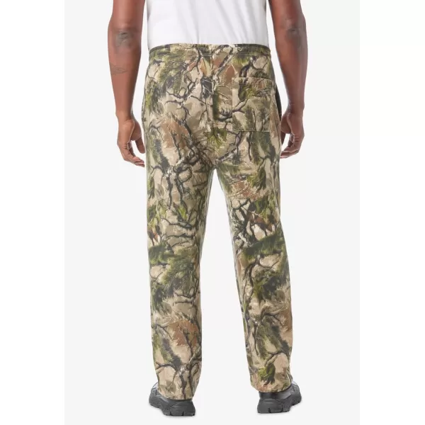 imageKingSize Mens Big ampamp Tall Fleece OpenBottom SweatpantsBrushstroke Camo