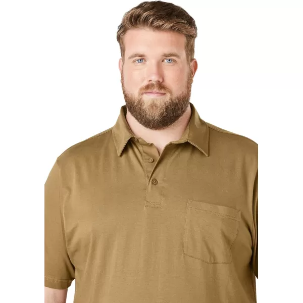 imageKingSize Mens Big ampamp Tall Heavyweight Jersey Polo ShirtHeather Oatmeal