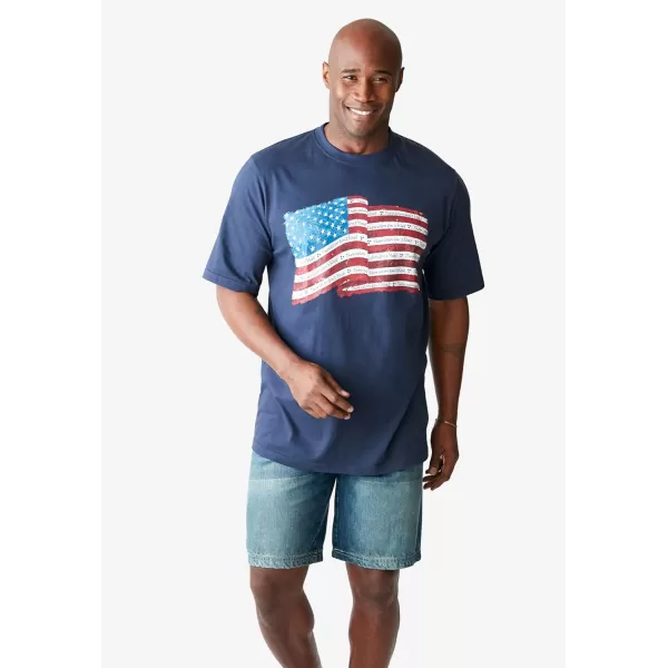 imageLiberty Blues by Kingsize Mens Big ampamp Tall Americana Screen TeeCamo Flag