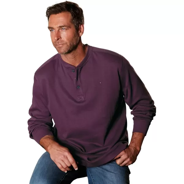 imageLiberty Blues by Kingsize Mens Big ampamp Tall Ribbed Knit HenleyRoyal Blue Marl
