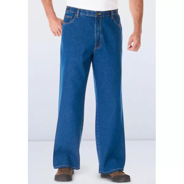 imageLiberty Blues by Kingsize Mens Big ampamp Tall SideElastic Wide Leg 5 Pocket JeansIndigo