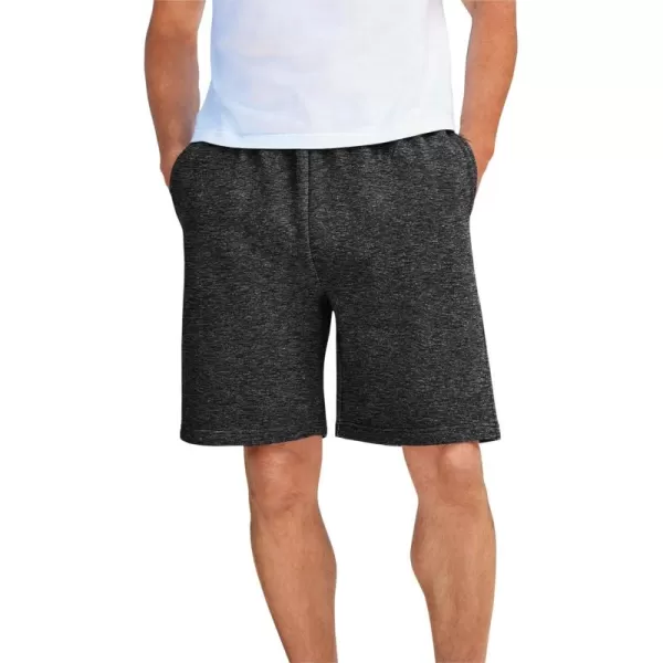 imageKingSize Mens Big ampamp Tall Comfort Fleece ShortsBlack White Heather 1448