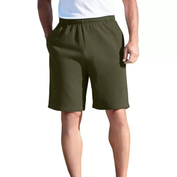 imageKingSize Mens Big ampamp Tall Comfort Fleece ShortsDark Olive Green