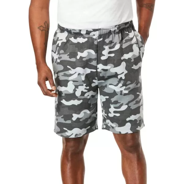 imageKingSize Mens Big ampamp Tall Comfort Fleece ShortsHeather Charcoal Camo