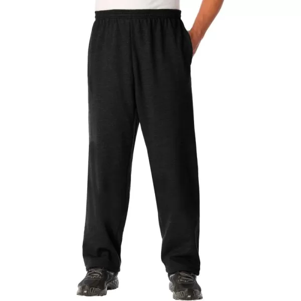 imageKingSize Mens Big ampamp Tall Fleece OpenBottom SweatpantsBlack 0816