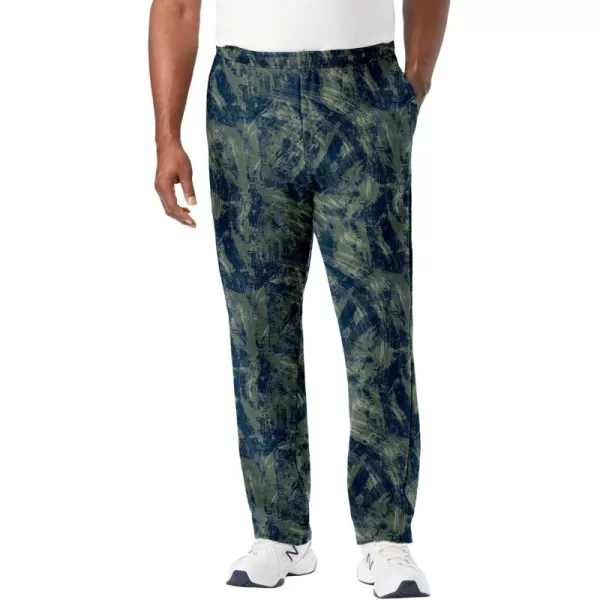 imageKingSize Mens Big ampamp Tall Fleece OpenBottom SweatpantsBrushstroke Camo