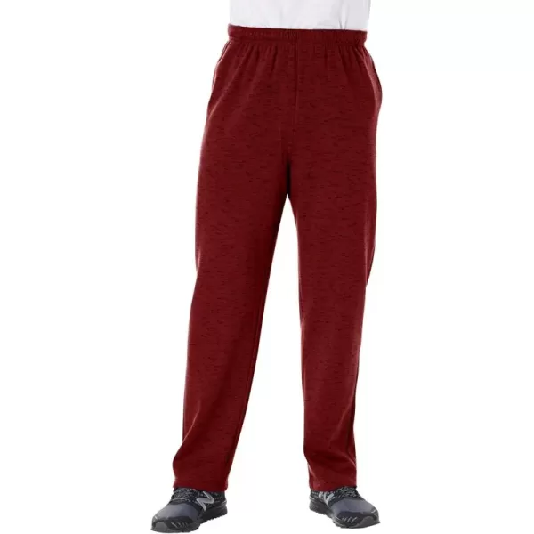 imageKingSize Mens Big ampamp Tall Fleece OpenBottom SweatpantsBurgundy Marl 1246