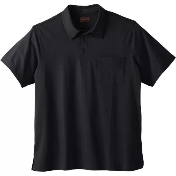 imageKingSize Mens Big ampamp Tall Heavyweight Jersey Polo ShirtBlack