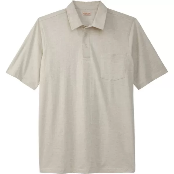 imageKingSize Mens Big ampamp Tall Heavyweight Jersey Polo ShirtHeather Oatmeal