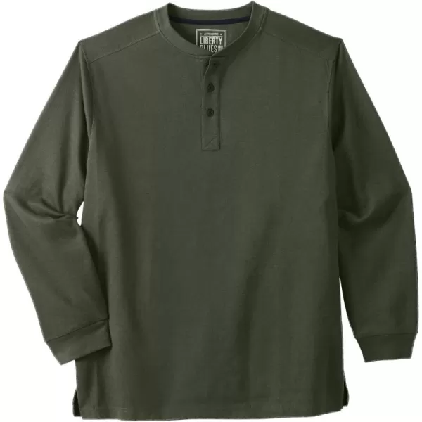 imageLiberty Blues by Kingsize Mens Big ampamp Tall Ribbed Knit HenleyDeep Olive