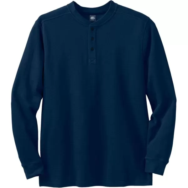 imageLiberty Blues by Kingsize Mens Big ampamp Tall Ribbed Knit HenleyNavy