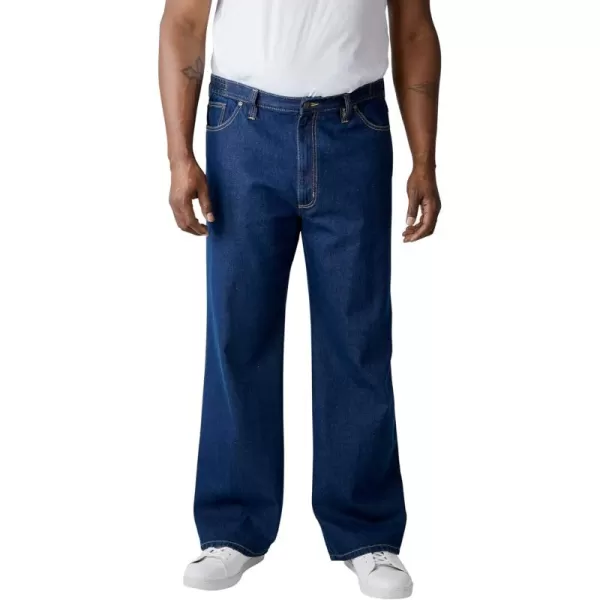 imageLiberty Blues by Kingsize Mens Big ampamp Tall SideElastic Wide Leg 5 Pocket JeansStonewash