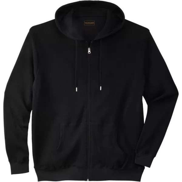 imageBoulder Creek by KingSize Mens Big ampamp Tall Thermal Waffle Zip HoodieBlack