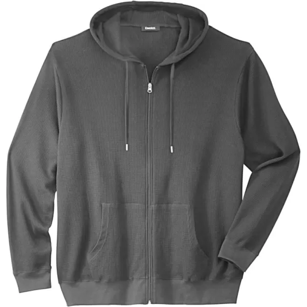 imageBoulder Creek by KingSize Mens Big ampamp Tall Thermal Waffle Zip HoodieHeather Slate