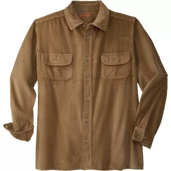 imageKingSize Mens Big ampamp Tall LongSleeve Corduroy ShirtDark Khaki