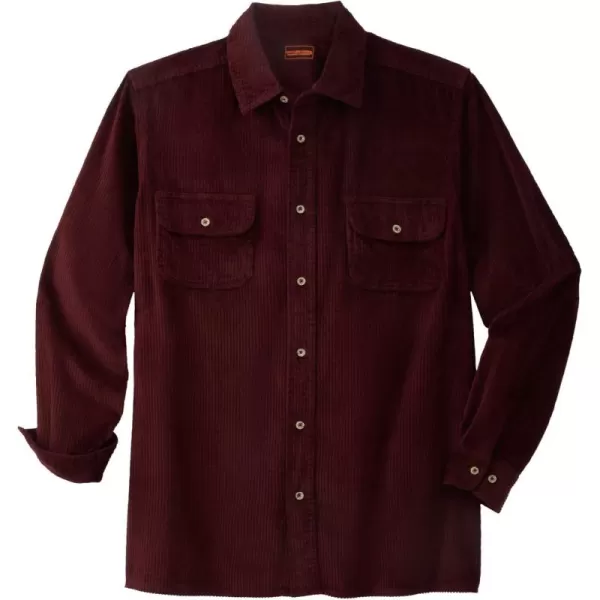 imageKingSize Mens Big ampamp Tall LongSleeve Corduroy ShirtDeep Burgundy