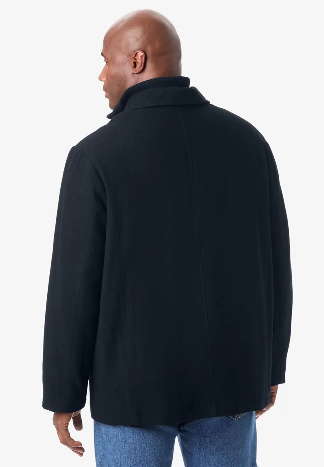 imageKingSize Mens Big ampamp Tall MultiPocket Wool Inset JacketBlack