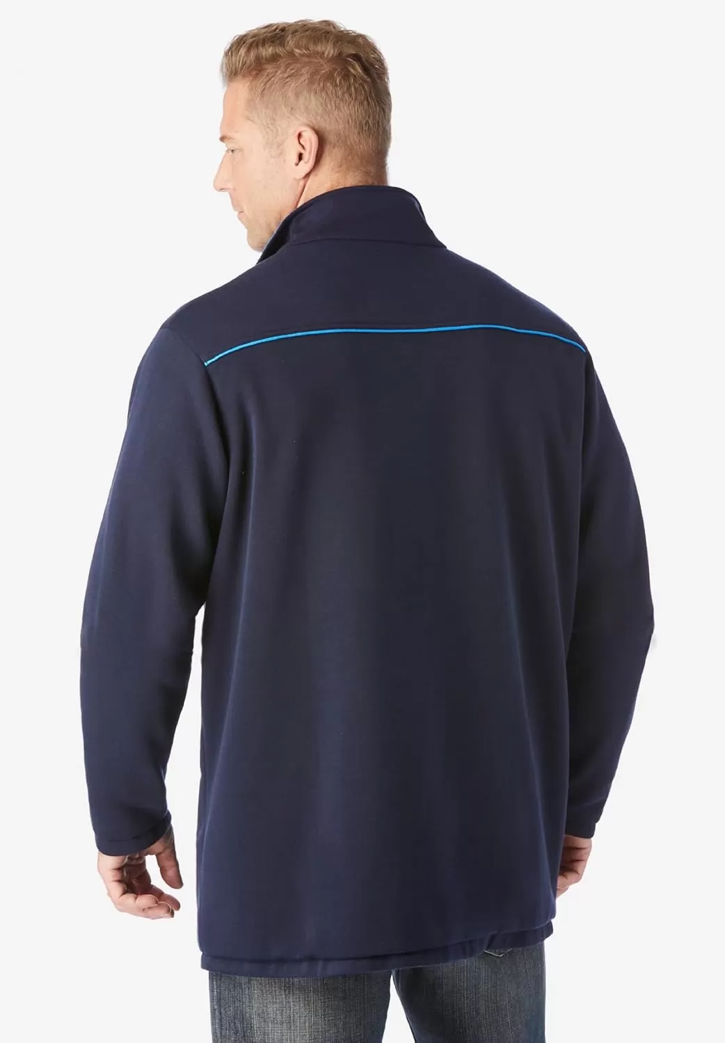 imageKingSize Mens Big ampamp Tall Reversible Fleece Nylon Jacket