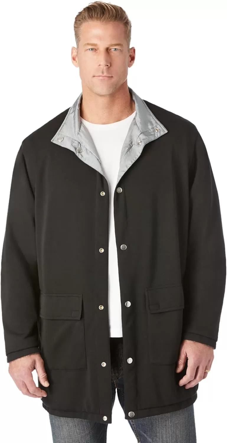 imageKingSize Mens Big ampamp Tall Reversible Fleece Nylon Jacket