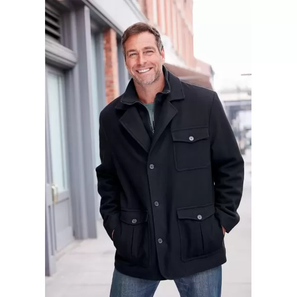 imageKingSize Mens Big ampamp Tall MultiPocket Wool Inset JacketBlack