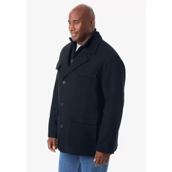 imageKingSize Mens Big ampamp Tall MultiPocket Wool Inset JacketBlack