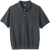 imageKingSize Mens Big ampamp Tall Banded Bottom Pocket ShrinkLess Piqu Polo ShirtHeather Charcoal