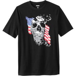 imageLiberty Blues by Kingsize Mens Big ampamp Tall Americana Screen TeeAmerican Flag Skull