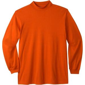 imageKingSize Mens Big ampamp Tall Mock Turtleneck LongSleeve Cotton TeeBrick