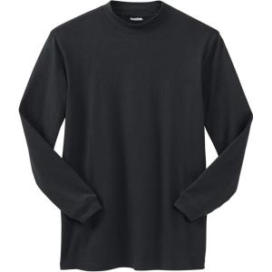 imageKingSize Mens Big ampamp Tall Mock Turtleneck LongSleeve Cotton TeeHeather Charcoal