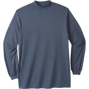 imageKingSize Mens Big ampamp Tall Mock Turtleneck LongSleeve Cotton TeeHeather Slate Blue