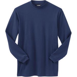 imageKingSize Mens Big ampamp Tall Mock Turtleneck LongSleeve Cotton TeeNavy