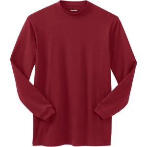 imageKingSize Mens Big ampamp Tall Mock Turtleneck LongSleeve Cotton TeeRich Burgundy