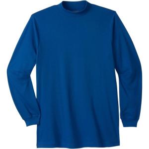 imageKingSize Mens Big ampamp Tall Mock Turtleneck LongSleeve Cotton TeeRoyal Blue