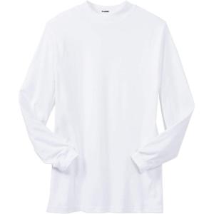 imageKingSize Mens Big ampamp Tall Mock Turtleneck LongSleeve Cotton TeeWhite